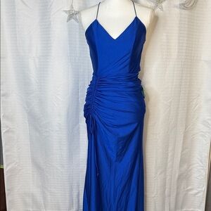 Chic Strapless Blue Dress